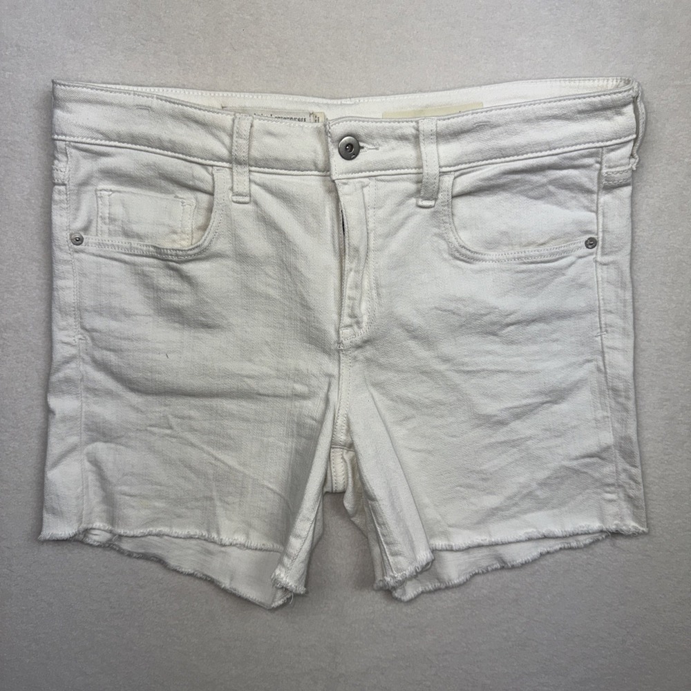 Anthropologie Pilcro and‎ the Letterpress White Mid Rise Slim Cut Off Shorts 31